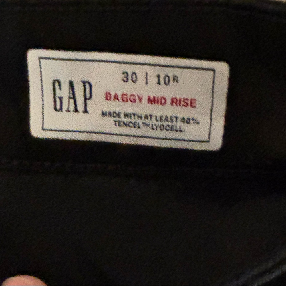 GAP Baggy Mid Rise Wide Leg Pants Black Size 30 (10R) Y2K - Picture 5 of 8